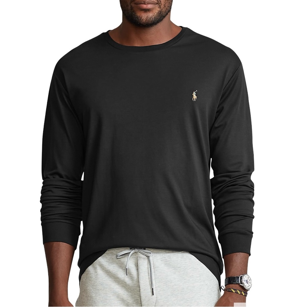 Polo Ralph Lauren Performance Black Crew-Neck Long Sleeve Shirt (XXL)